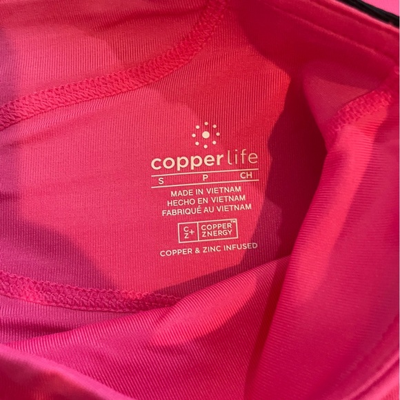Copper Life Small Leggings Women's Back Support Neon Pink Copper Zinc Infused - Picture 5 of 12